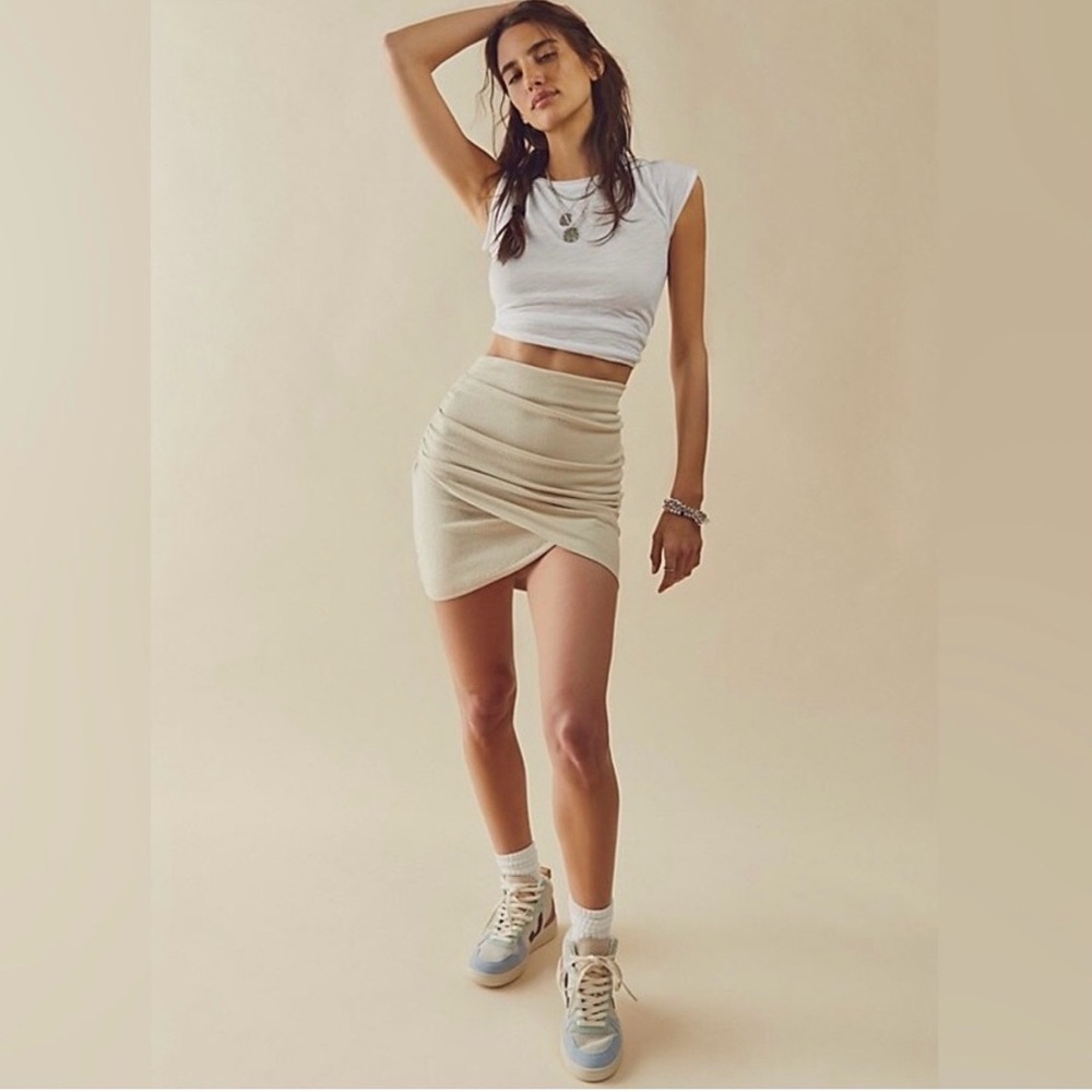 Free People Angie Wrap Mini Skirt Size Small Color Ivory